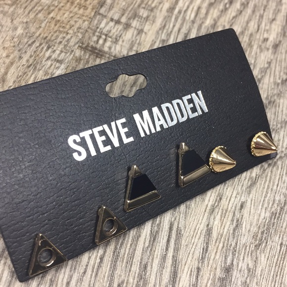 Steve Madden earring set of 3 nwt new gold - Picture 2 of 2